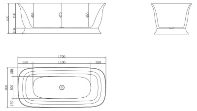 Акриловая ванна BelBagno BB400-1700-800 170х80 без гидромассажа