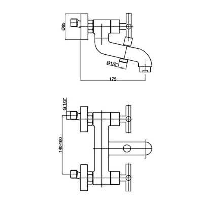 Смеситель для ванны GPD Nino BNB05 Хром