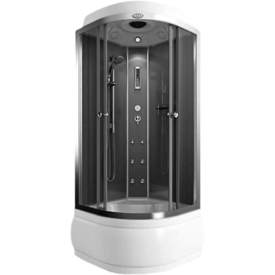 Душевая кабина Arcus AS-105-10 100x100 профиль Черный стекла Серые тонированные