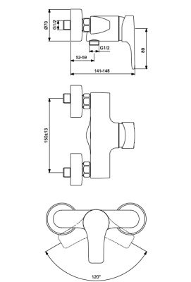Смеситель для душа Vidima Stream BA093AA Хром Смеситель для душа Vidima Stream BA093AA Хром