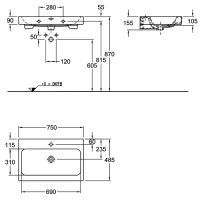Раковина Geberit (Keramag) iCon 124075000 Белый