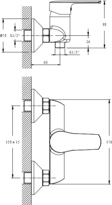 Смеситель для ванны Orange Sofi M43-200cr Хром