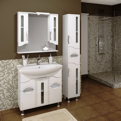 Тумба с раковиной Runo Толедо 85 Белая