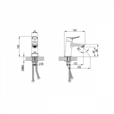 Смеситель для раковины Milardo Amplex AMPSB00M01 Хром