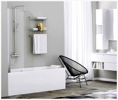 Шторка на ванну WasserKRAFT Leine 80x140 35P01-80 профиль Серебристый стекло прозрачное