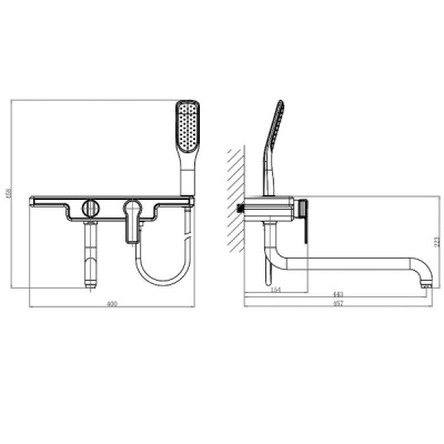 Смеситель для ванны D&K Berlin Steinbeis DA1453316 Хром Белый
