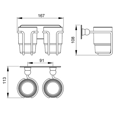 Стакан для зубных щеток Timo Nelson 160032/02 Антик