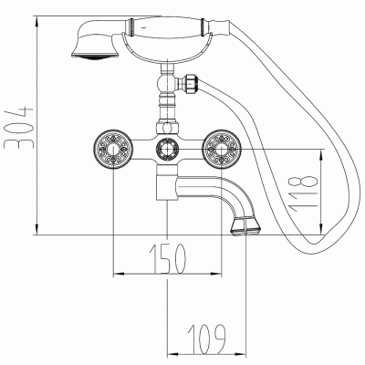 Смеситель для ванны Milacio Almeria MC.301.SL Серебро