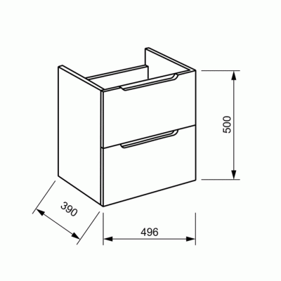 Тумба под раковину BelBagno ETNA 39-500/390-2C-SO-BL-P подвесная Bianco Lucido