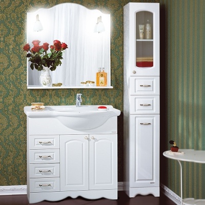 Зеркало Бриклаер Анна 90 с подсветкой Белое