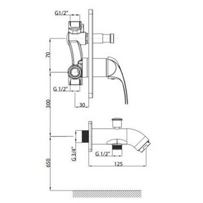 Смеситель для ванны GPD Eko MTA80 Хром