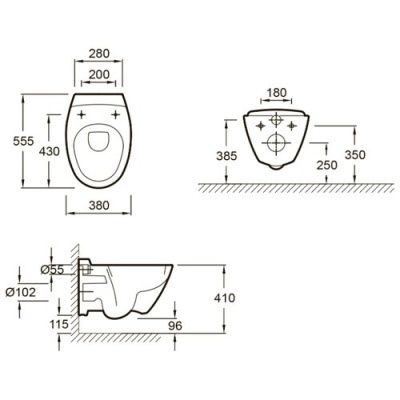 Комплект унитаза Jacob Delafon Presquile E4440-00 с инсталляцией Geberit Plattenbau Delta UP100 458.125.21.1 с сиденьем Микролифт и клавишей смыва Хром