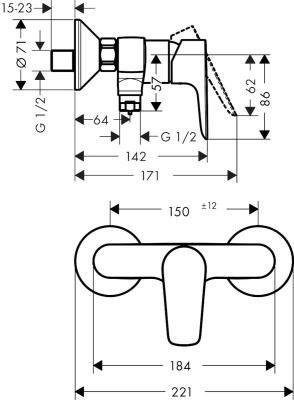 Смеситель для душа Hansgrohe Talis E 71760140 Шлифованная бронза