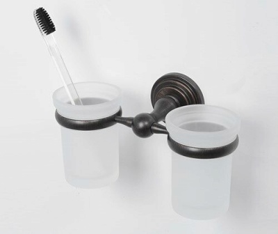 Стакан для зубных щеток WasserKRAFT Isar K-7328D двойной Темная бронза