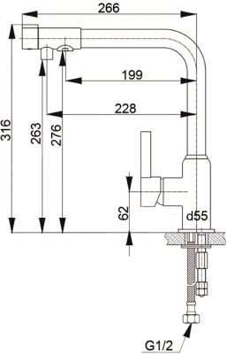 Смеситель для кухни Raiber RF6703 Черный матовый