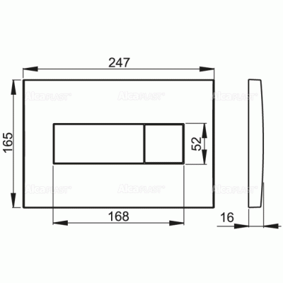 Клавиша смыва Alcaplast Basic M372 Матовый хром