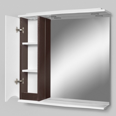 Зеркало со шкафом AM.PM Like 80 L M80MPL0801VF с подсветкой Белый/венге