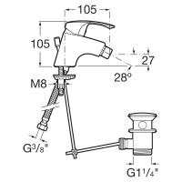 Смеситель для биде Roca Monodin New 5A6007C00 Хром
