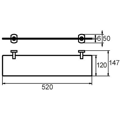 Стеклянная полка Milardo Neva NEVSMG0M44 Хром