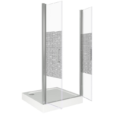 Душевая дверь в нишу Good Door Fantasy SD-90-F-CH 90 профиль Хром стекло прозрачное с рисунком