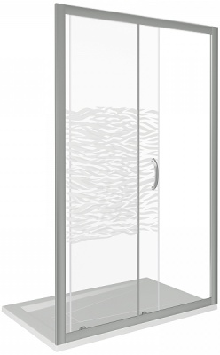 Душевая дверь в нишу Good Door Infinity WTW-130-W-CH 130 профиль Хром стекло с рисунком