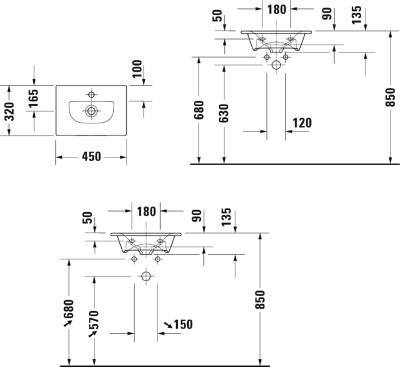 Раковина Duravit Viu 45 0733450041 Белая