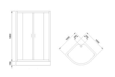 Душевой уголок Royal Bath НК 100х100 RB100HK-T-CH с поддоном профиль Хром стекло прозрачное