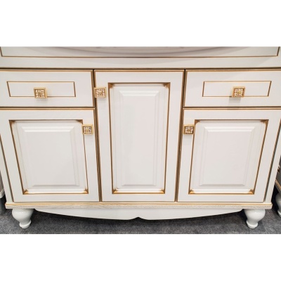 Тумба под раковину ASB-Woodline Верона 90 Белый с золотой патиной