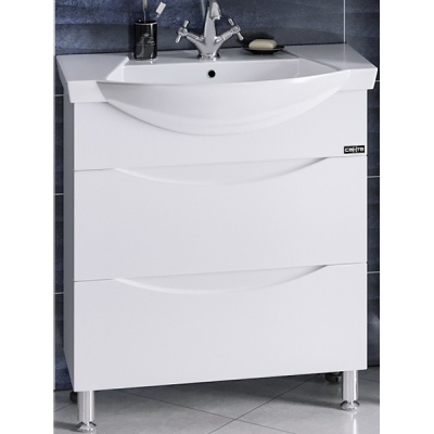 Тумба с раковиной СанТа Сатурн 75 700222 Белая