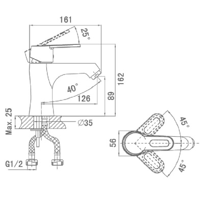 Смеситель для раковины D&K Bayern Hamburg DA1172101 Хром