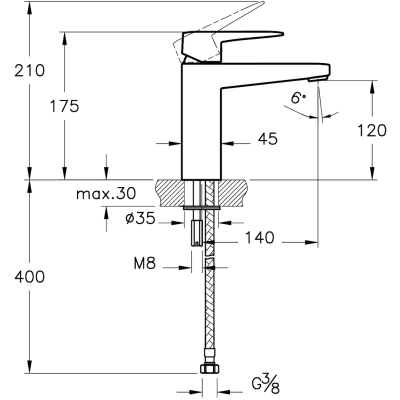Смеситель для раковины Vitra Root Square A42731EXP Хром