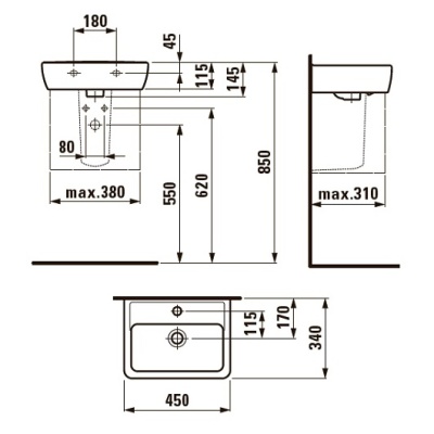 Раковина Laufen Pro A 45 8.1195.1 Белая