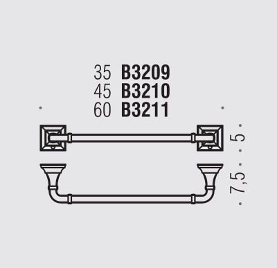 Полотенцедержатель Colombo Design Portofino B3211 Хром