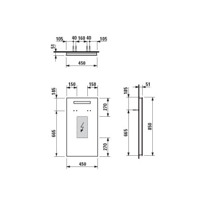 Зеркало Laufen Case 45 с подсветкой с сенсорным выключателем