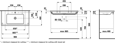 Раковина Laufen Living Square 90 8.1643 Белая