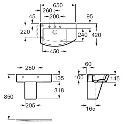 Раковина Roca Hall 65 327620000 Белая