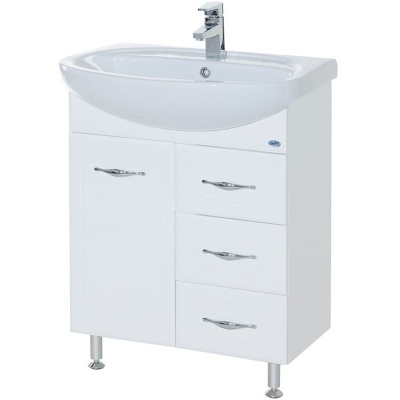 Тумба c раковиной Bellezza Стелла 65 3 ящика Белая