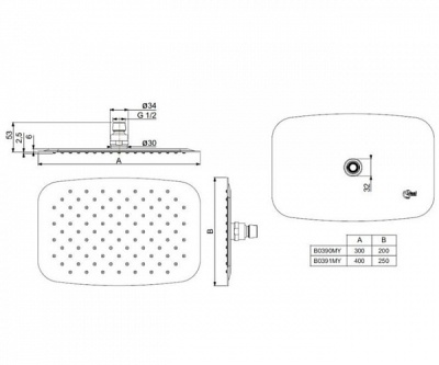 Верхний душ Ideal Standard IdealRain LUXE B0391MY Хром