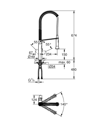Смеситель для кухни Grohe K7 32950000 Хром