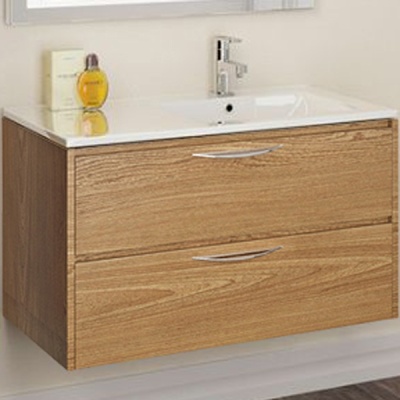 Тумба с раковиной SanVit Мэри-2 90 R в цвете Ral подвесная Шоколад