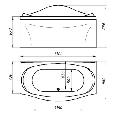 Ванна Фэма Стиль Феррара для встройки в подиум
