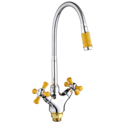 Смеситель для кухни Ростовская Мануфактура Сантехники SL92YW-279F Хром Желтый