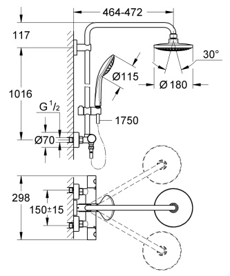 Душевая система Grohe Euphoria System 180 27296001 Хром