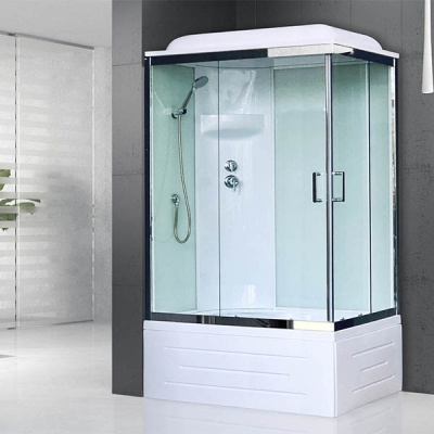Душевая кабина Royal Bath BP 100х80 RB8100BP6-WT-CH-L стекло прозрачное задняя стенка Белая