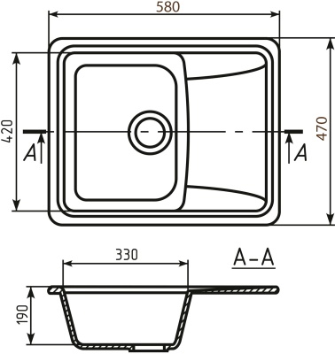 Кухонная мойка Mixline ML-GM26-342 533168 Графит