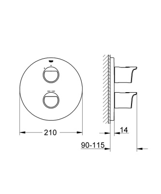 Смеситель для душа Grohe Grohtherm 2000 19354001 с термостатом Хром Смеситель для душа Grohe Grohtherm 2000 19354001 с термостатом Хром