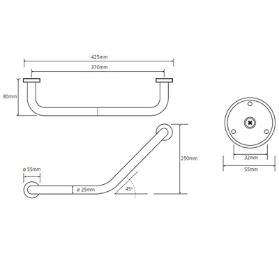 Поручень для ванны Bemeta 106107021 Хром