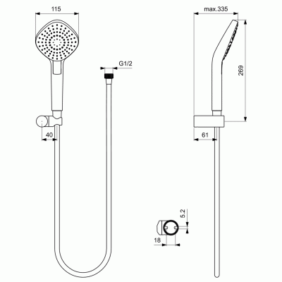 Душевой гарнитур Ideal Standard Ideal Rain Evo B2240AA Хром