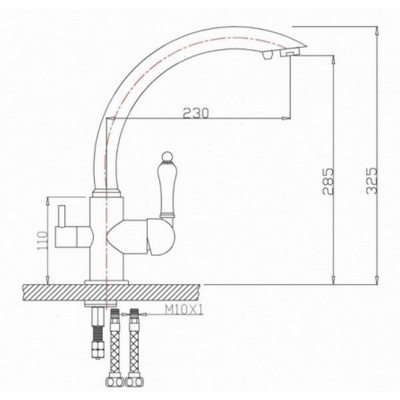 Смеситель для кухни ZorG Clean Water ZR 314 YF-33 NIСKEL Никель