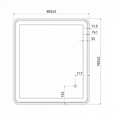 Зеркало Iddis Cloud 60 с подсветкой Черный матовый Зеркало Iddis Cloud 60 с подсветкой Черный матовый